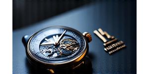 Logo brand Horology Nusantara di samping jam tangan mekanik.