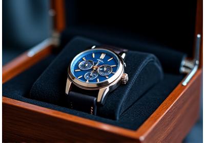 Jam tangan limited edition di kotak presentasi premium.