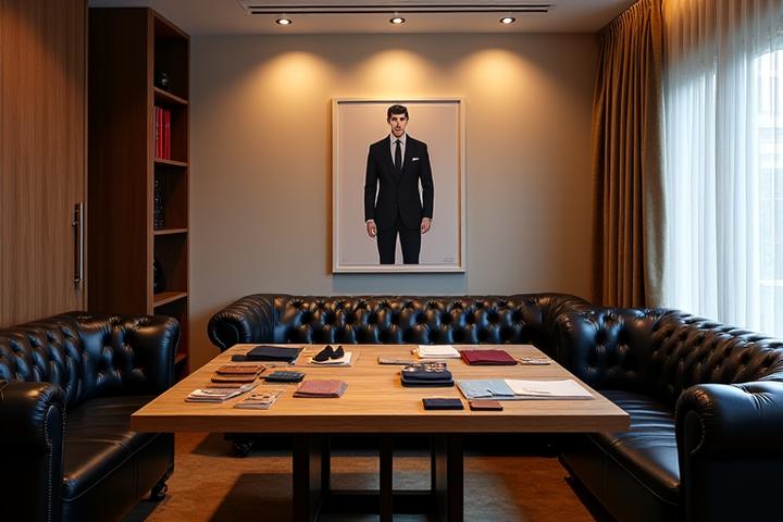 Interior ruang konsultasi bespoke yang mewah dan tenang.