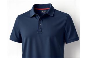Kaos Polo Pria warna navy dengan detail kerah